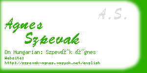 agnes szpevak business card